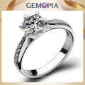 Gold Wedding Ring, Diamond 925 Sterling Silver Ring